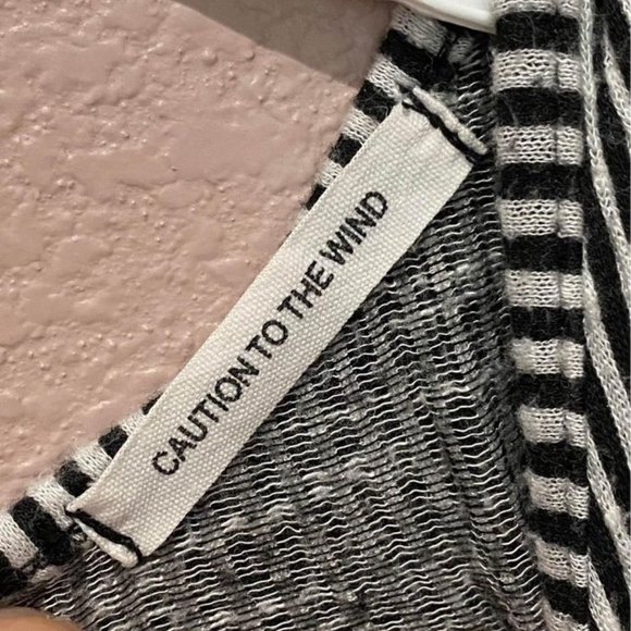 Caution to the Wind Girl’s Black/White Striped Romper - 6/7 - Picture 7 of 8